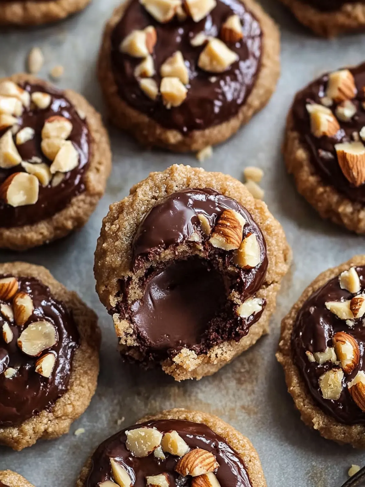 Chocolate Hazelnut Thumbprint Cookies