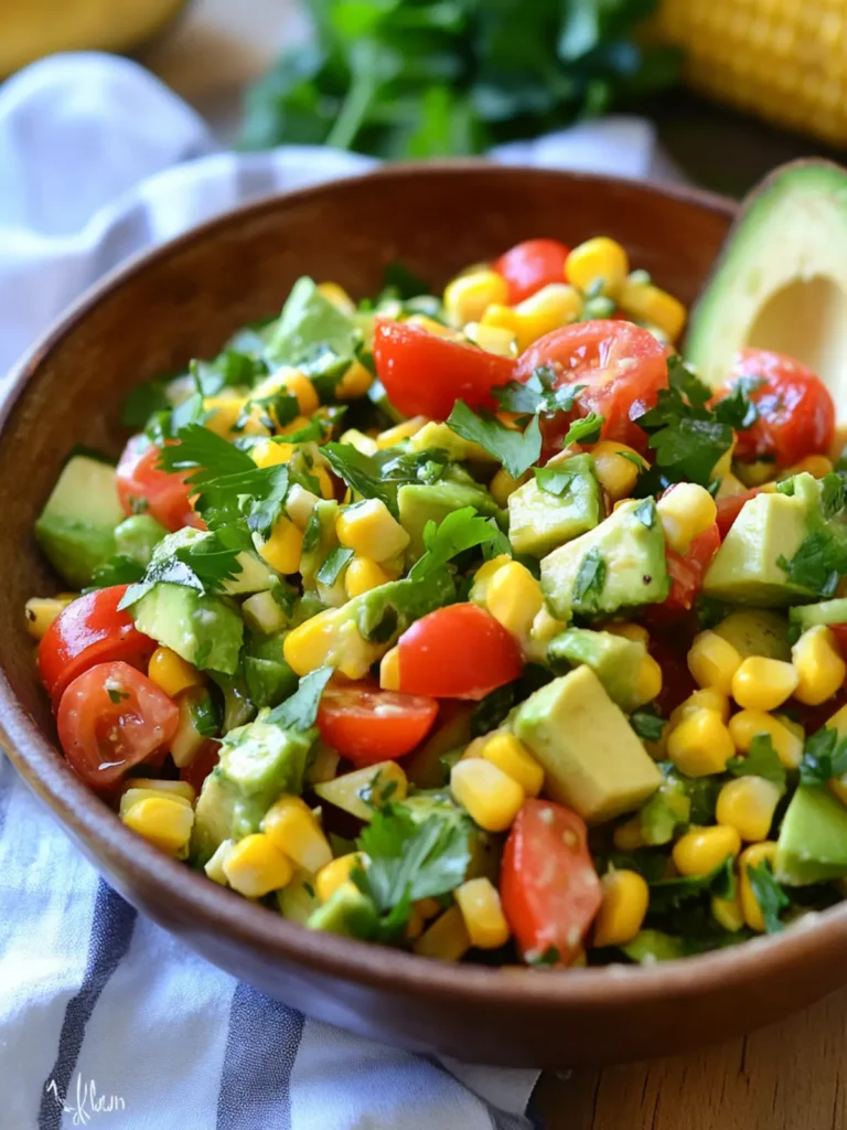 Avocado and Corn Salad with Honey Lime Dressing