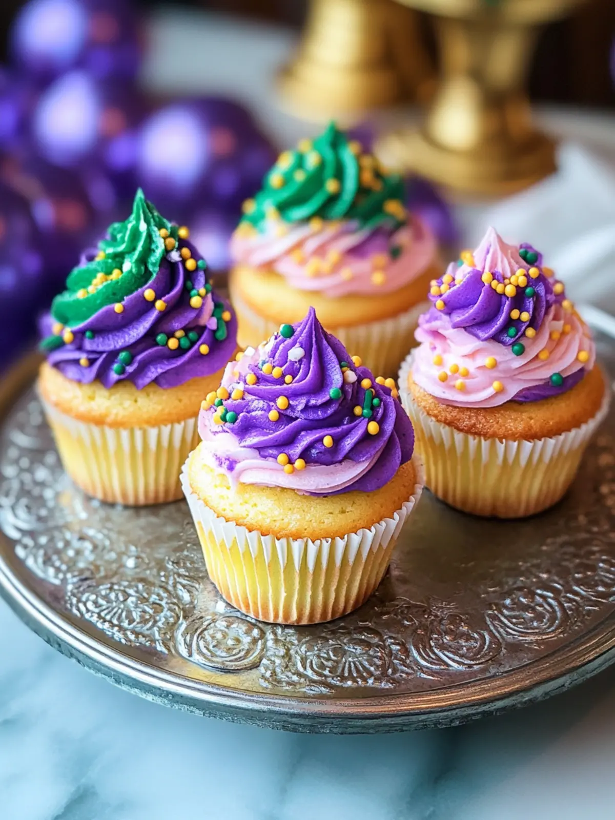 Mouthwatering King Cake Cupcakes Perfect for Mardi Gras Festivities 2 King Cake Cupcakes