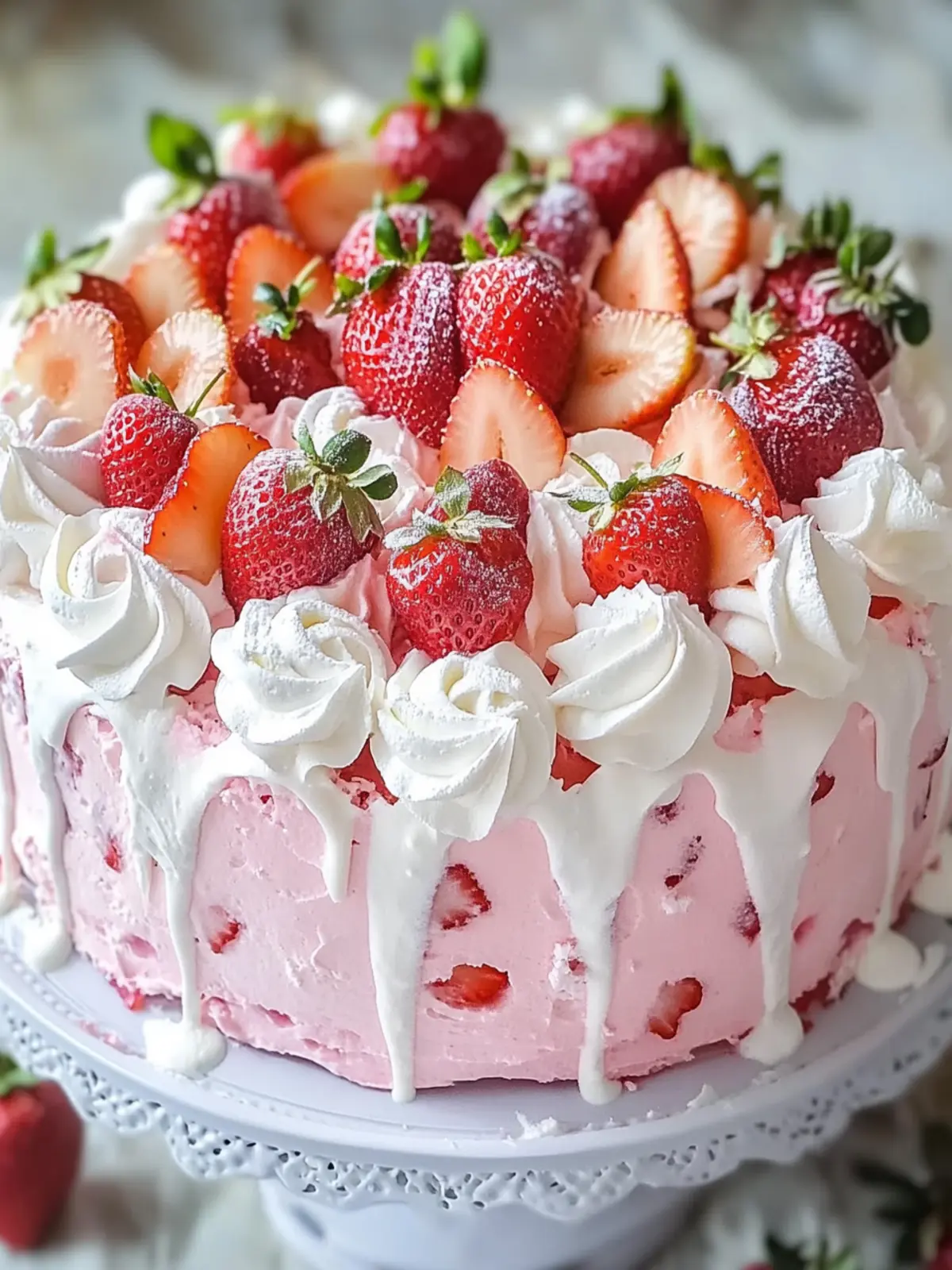 Strawberry Marshmallow Angel Cake Recipe