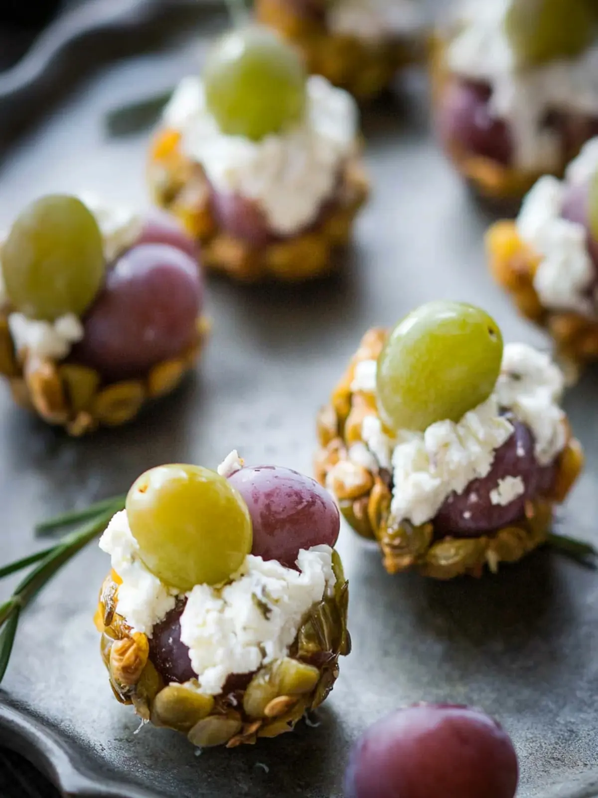 Grape Stuffed Goat Cheese Appetizers