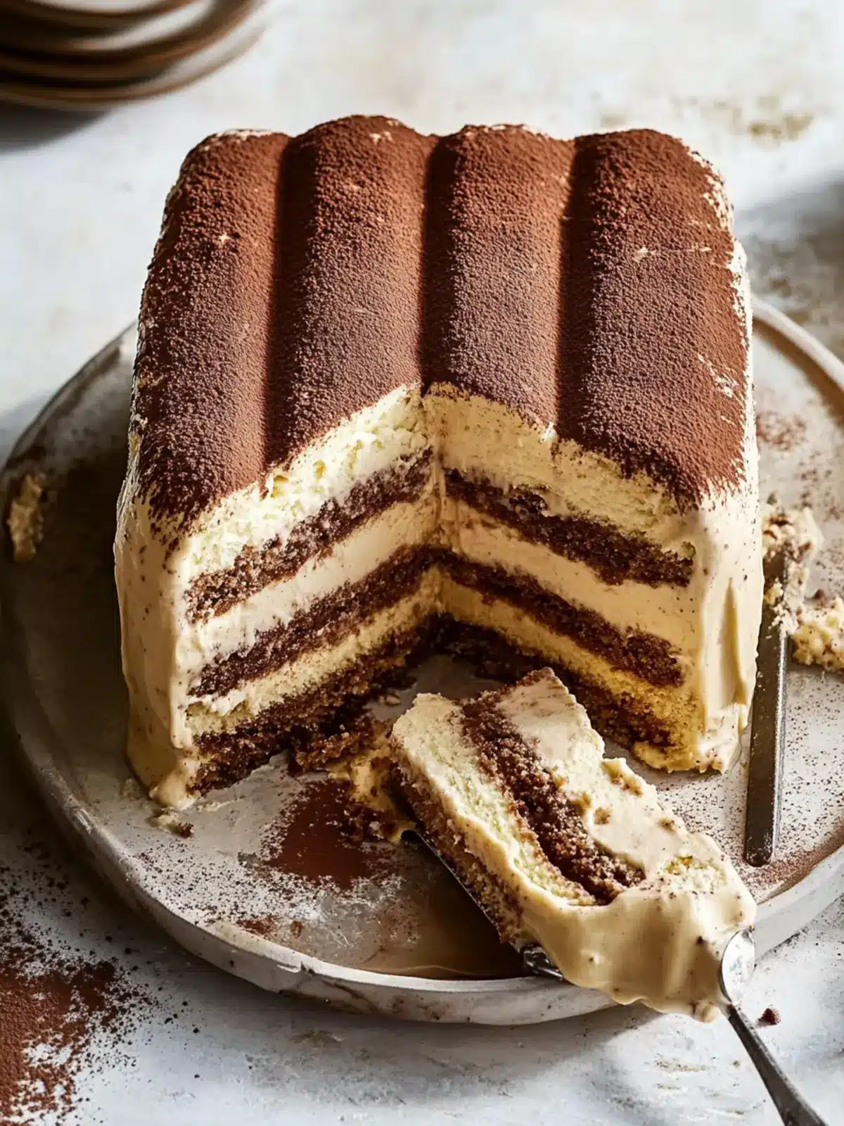 tiramisu ice-cream layer cake