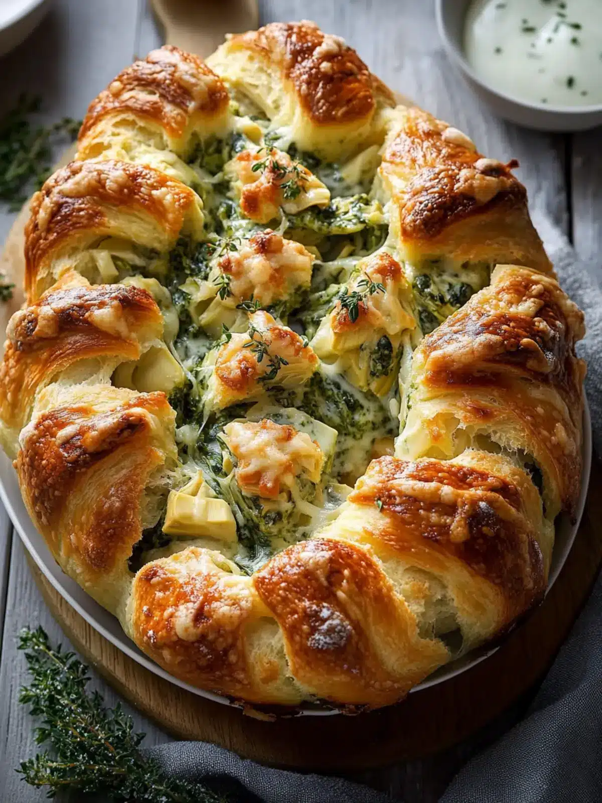 Spinach Artichoke Snowflake Pull-Apart Bread Recipe
