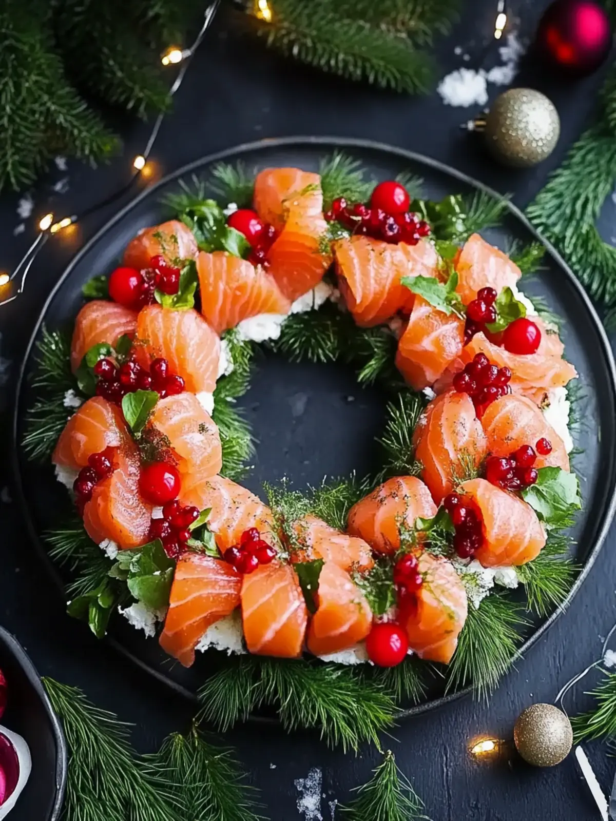 Christmas Salmon Bruschetta Wreath | An Elegant Holiday Appetizer