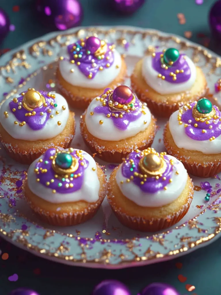 Mini King Cakes for Mardi Gras Parties