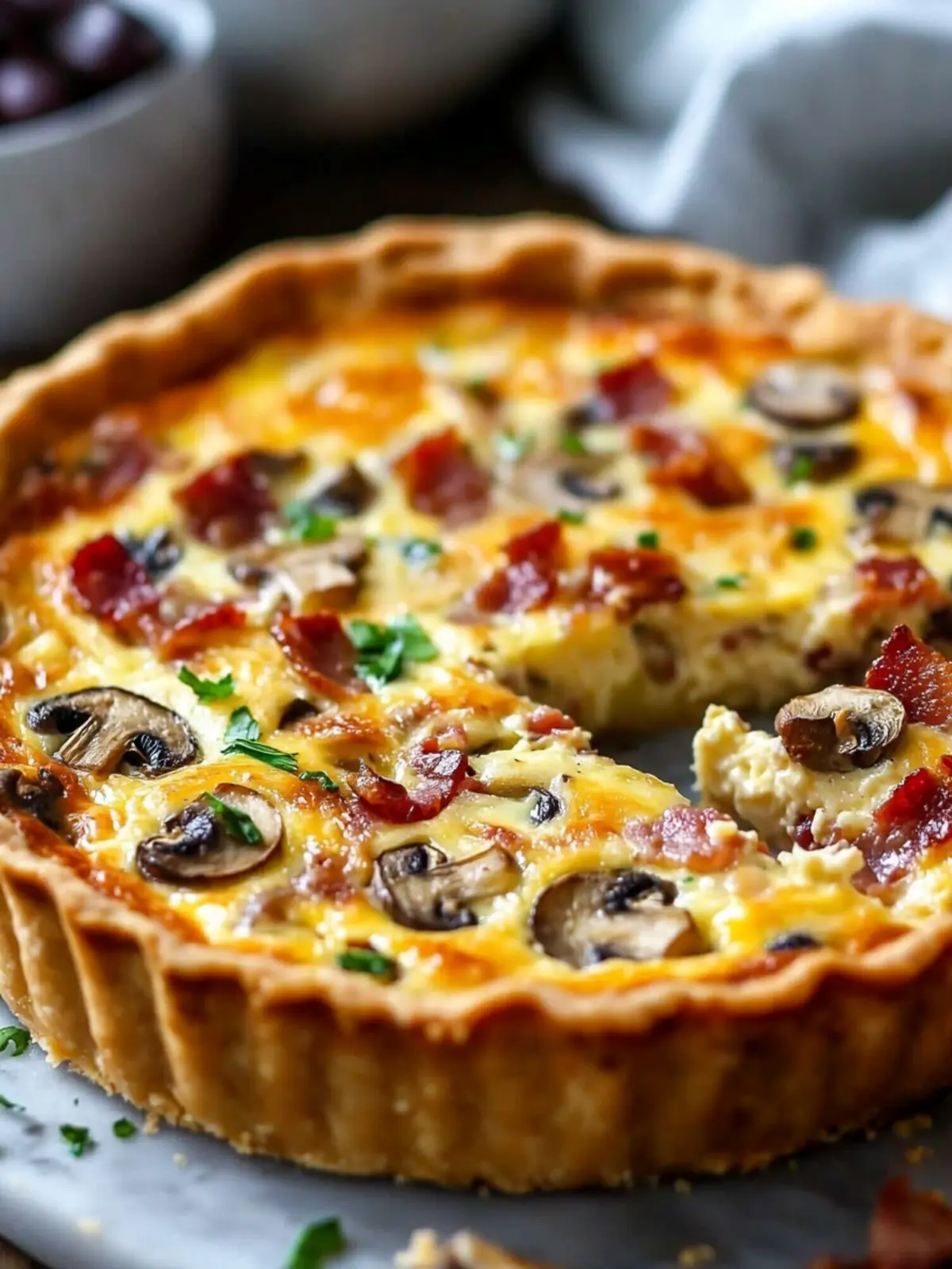– Easy Bacon Onion Mushroom Quiche – Perfect for Brunch