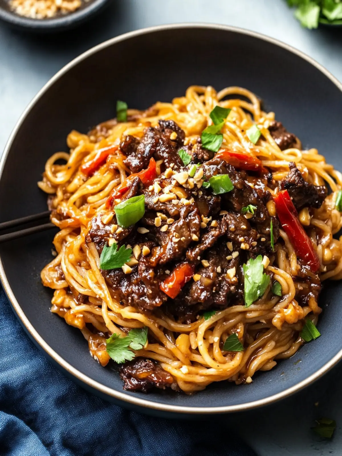 Caramelized Beef and Peanut Noodles