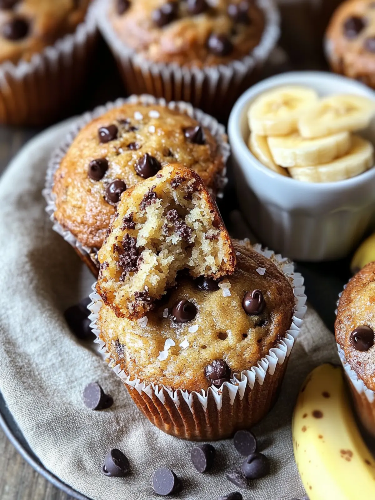 Bakery-Style Brown Butter Banana Chocolate Chip Muffins