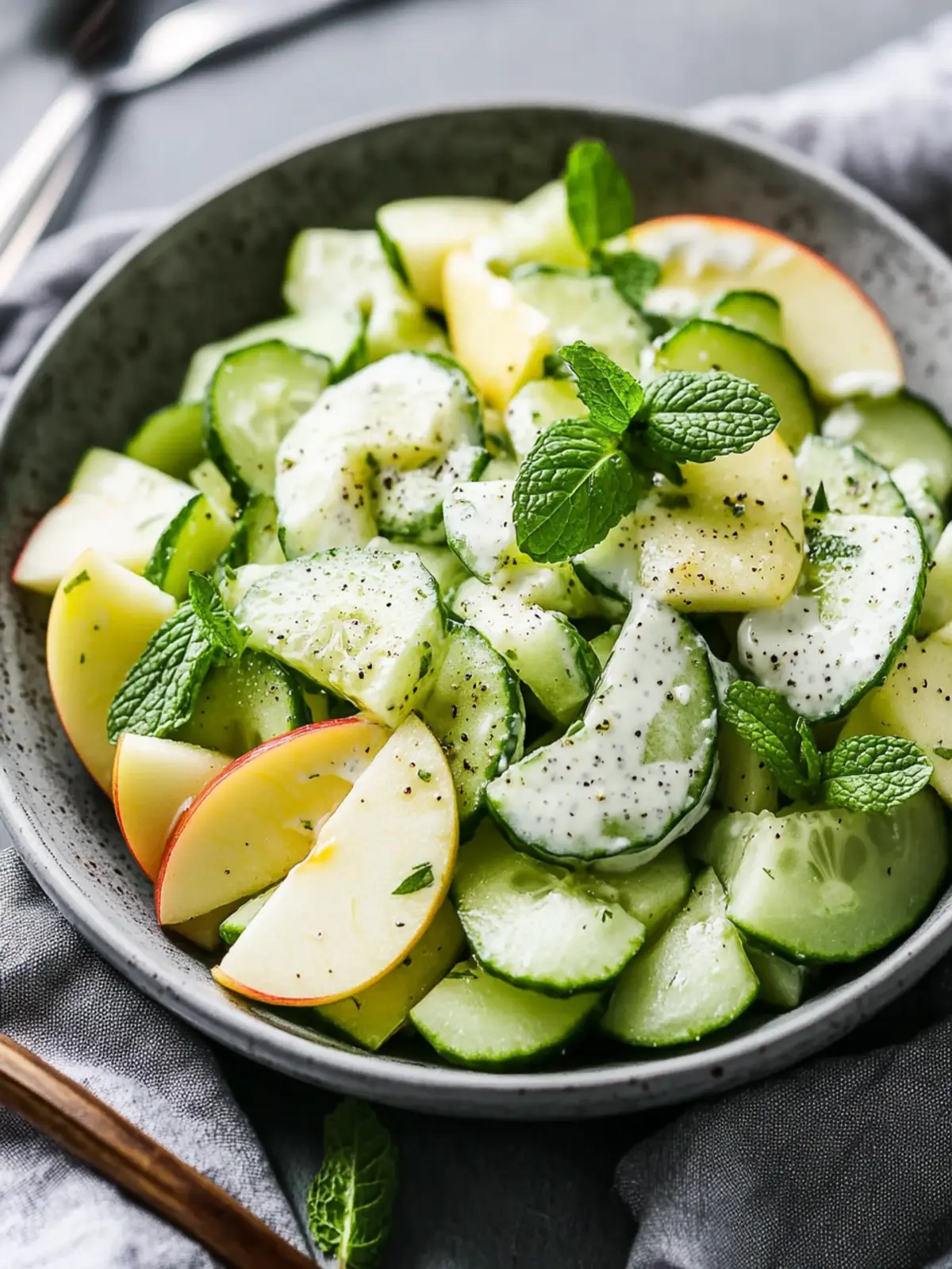 Refreshing Apple Cucumber Salad With Mint Yogurt Dressing Delight 3 Apple Cucumber Salad With Mint Yogurt Dressing