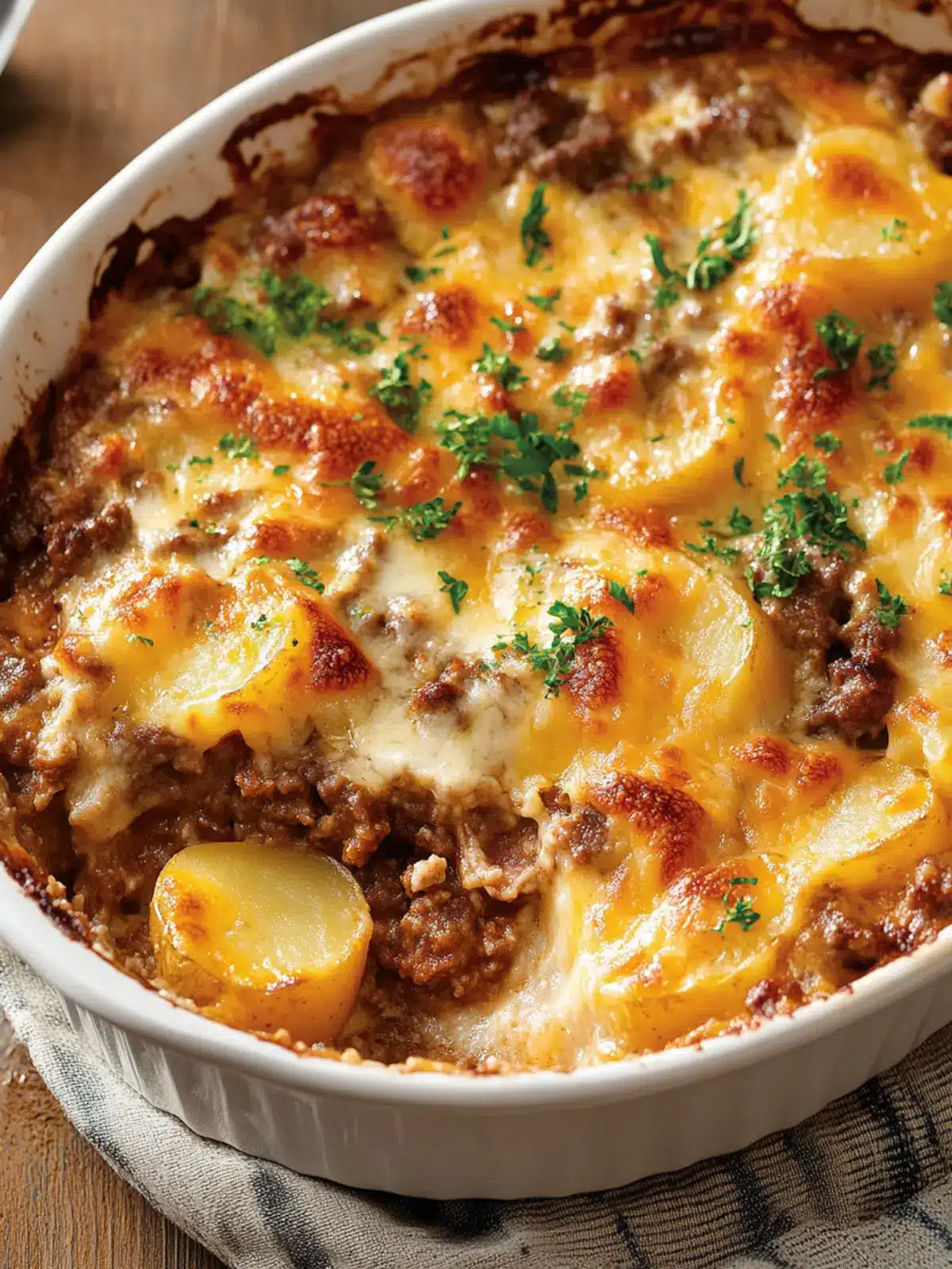 Hobo Casserole (Ground Beef Recipe)A Cozy, One-Dish Classic Packed with Layers of Beef, Potatoes, and Cheese