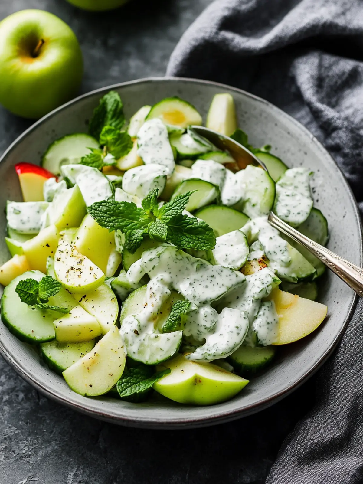 Refreshing Apple Cucumber Salad With Mint Yogurt Dressing Delight 4 Apple Cucumber Salad With Mint Yogurt Dressing