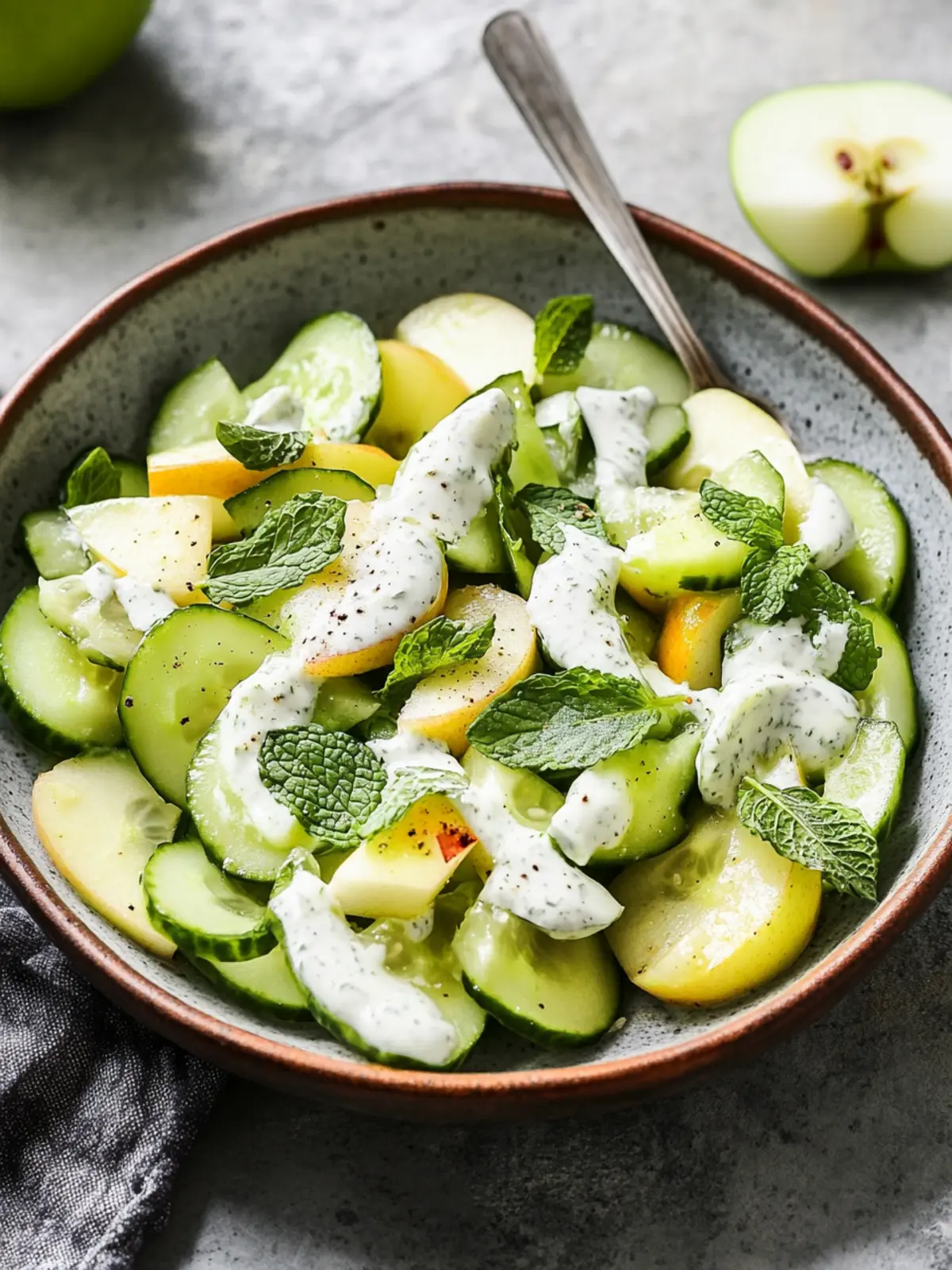 Refreshing Apple Cucumber Salad With Mint Yogurt Dressing Delight 2 Apple Cucumber Salad With Mint Yogurt Dressing