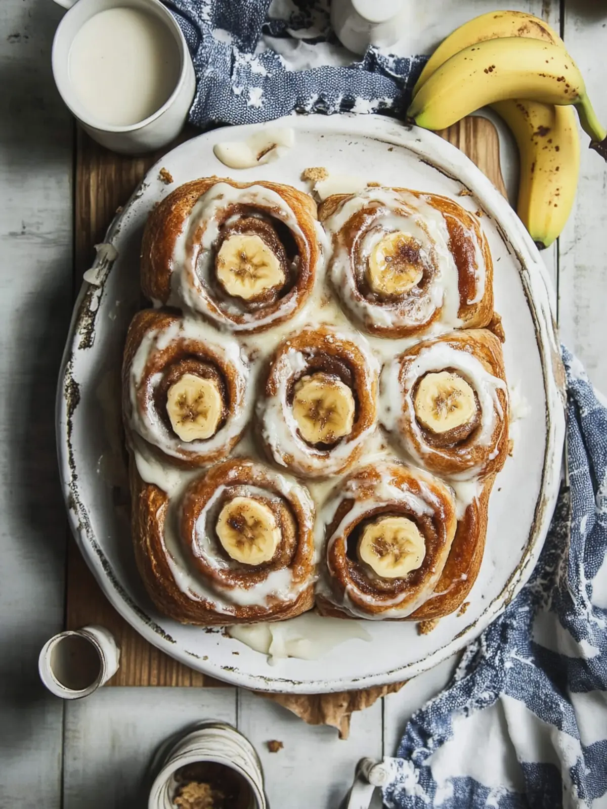 Banana Bread Batter Cinnamon Buns (no knead recipe)
