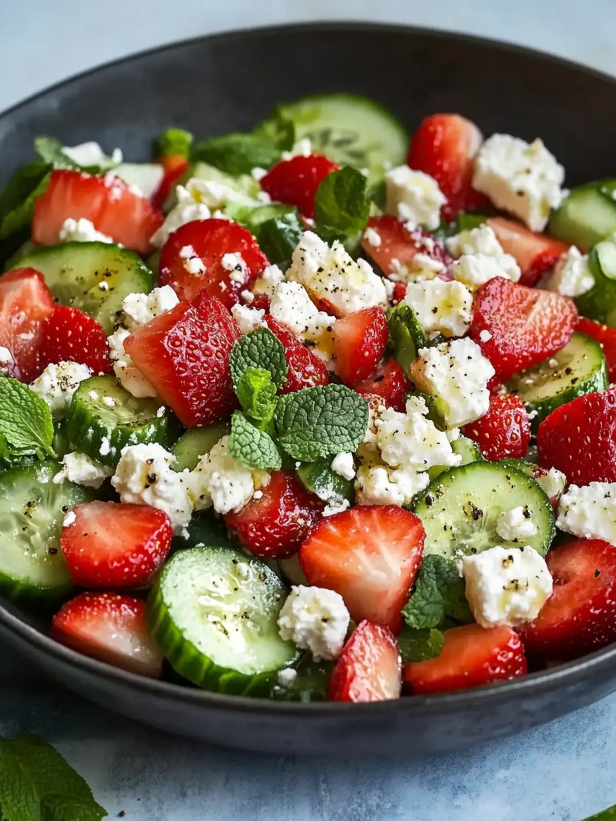 Strawberry Cucumber Salad with Feta (Fresh, Healthy & Easy)