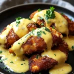 Pretzel Chicken with Mustard-Cheddar Sauce | Crispy Baked