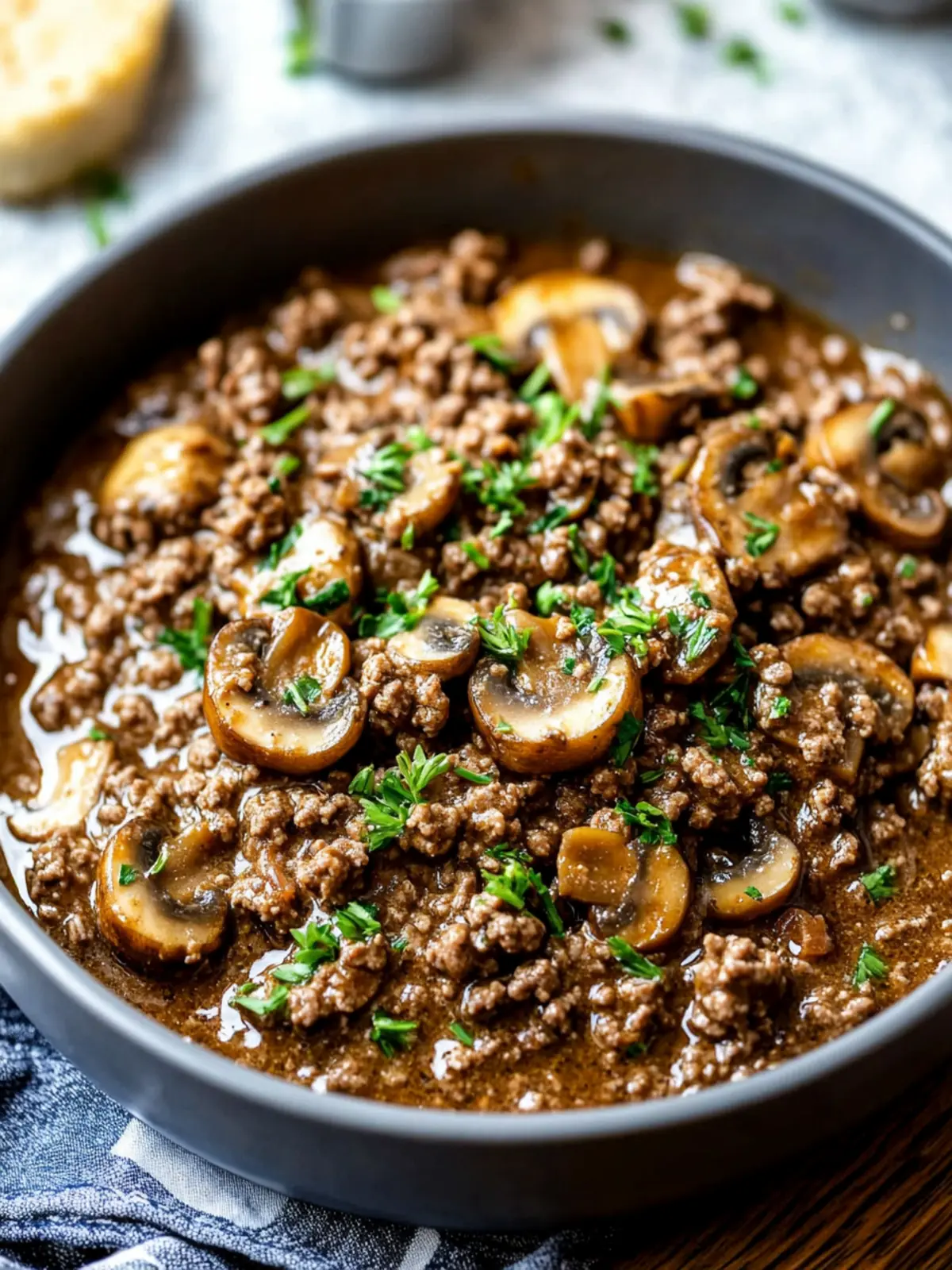 Quick Ground Beef Recipes Mustard Beef with Mushrooms