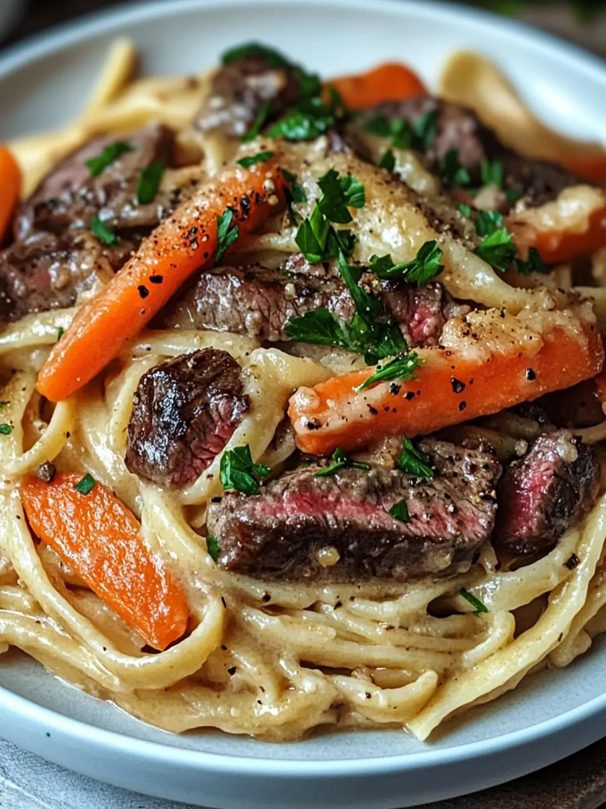 Savory Cowboy Butter Steak Linguine with Roasted Carrots Recipe 3 Cowboy Butter Steak Linguine with Roasted Carrots & Parsley Recipe