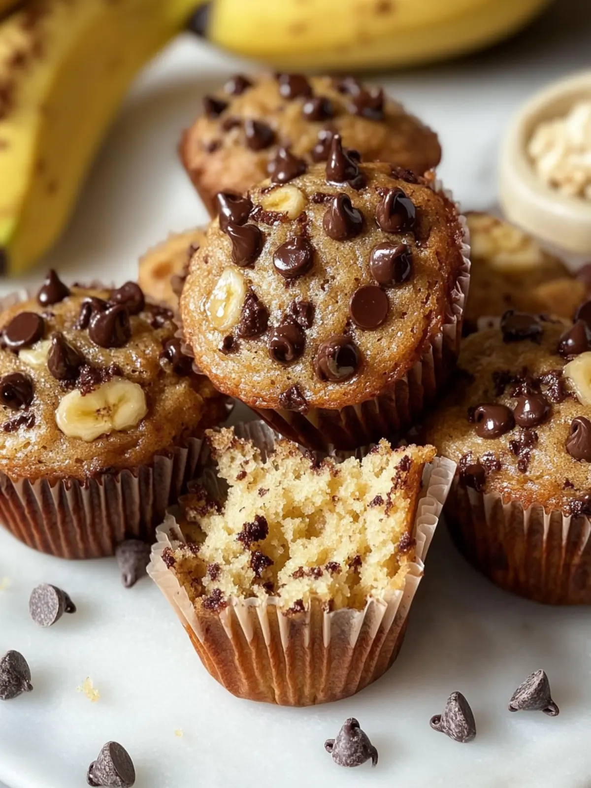 Bakery-Style Brown Butter Banana Chocolate Chip Muffins