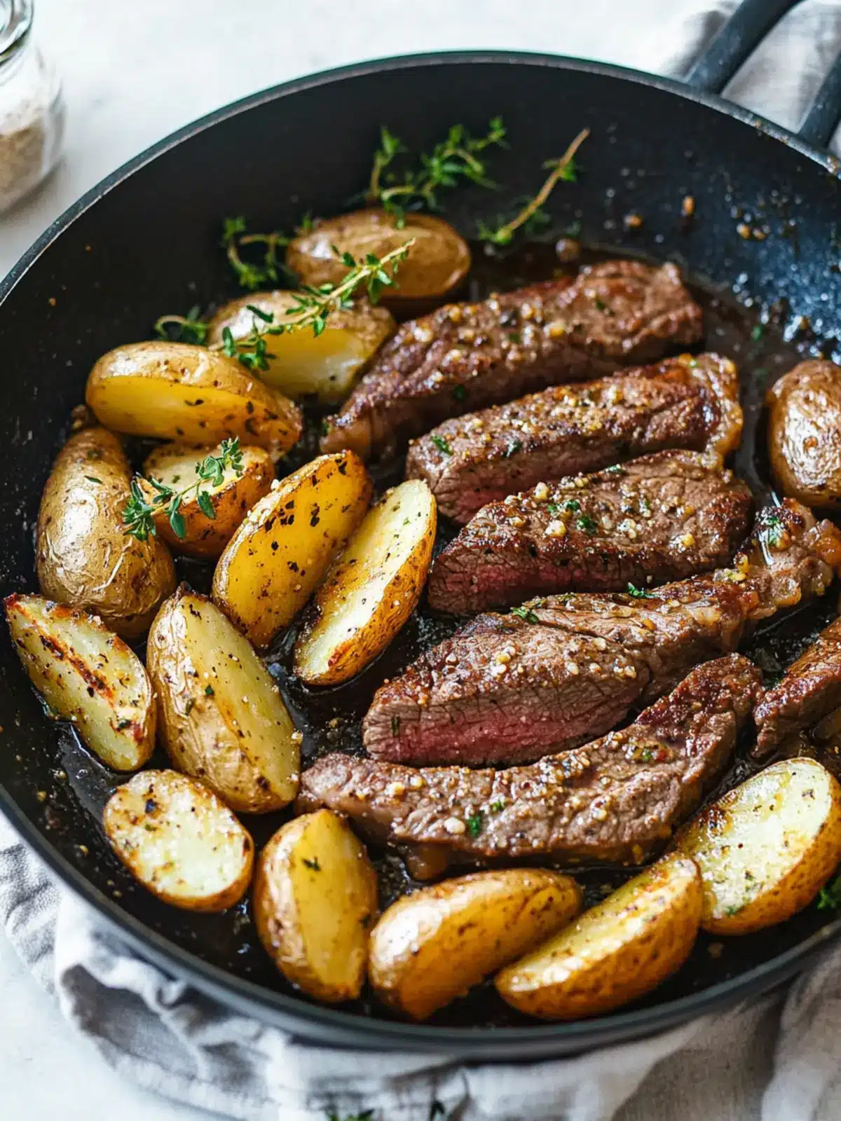 Garlic Butter Steak and Potatoes Skillet