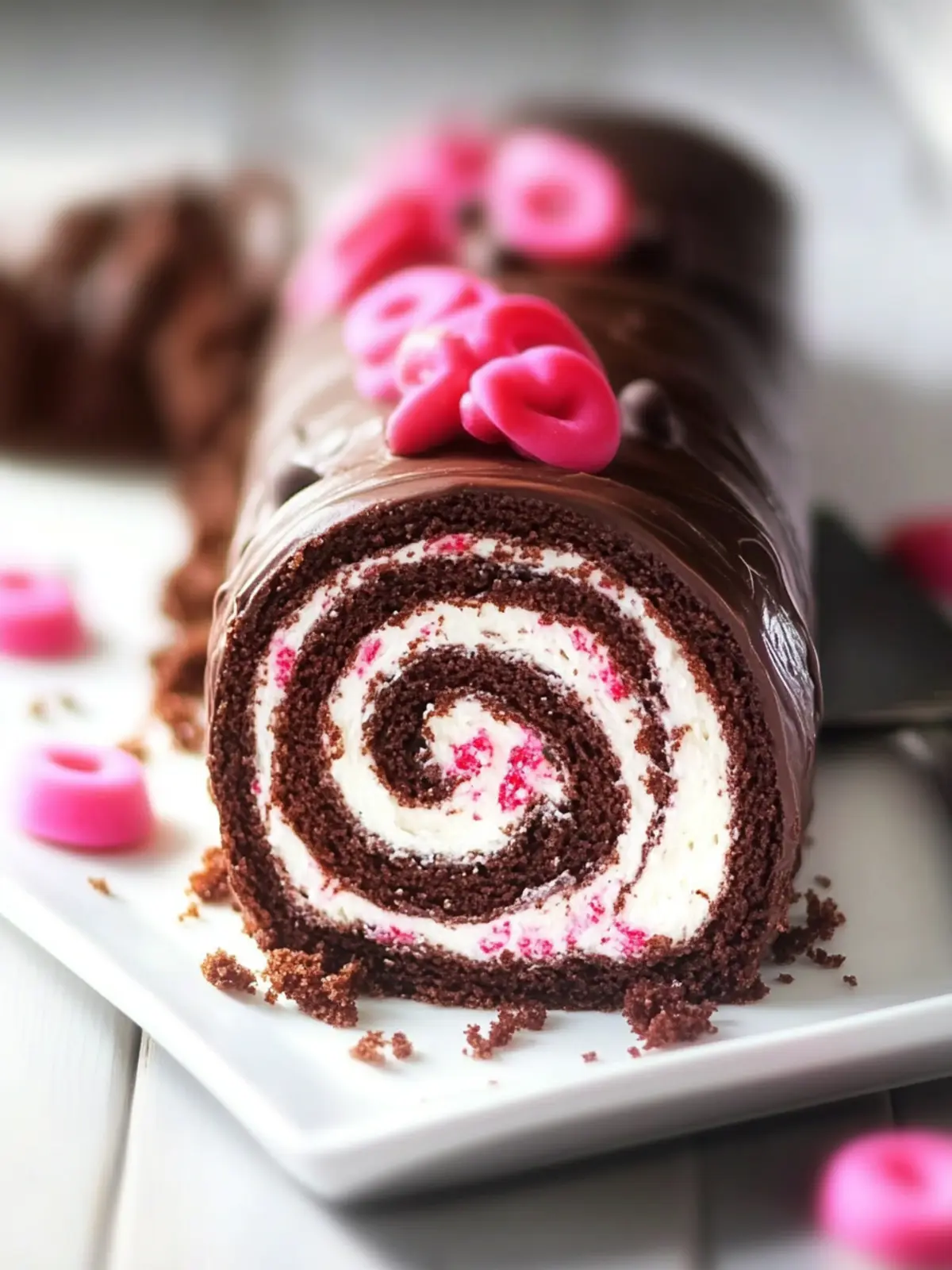 Gluten Free Chocolate Swiss Roll Cake