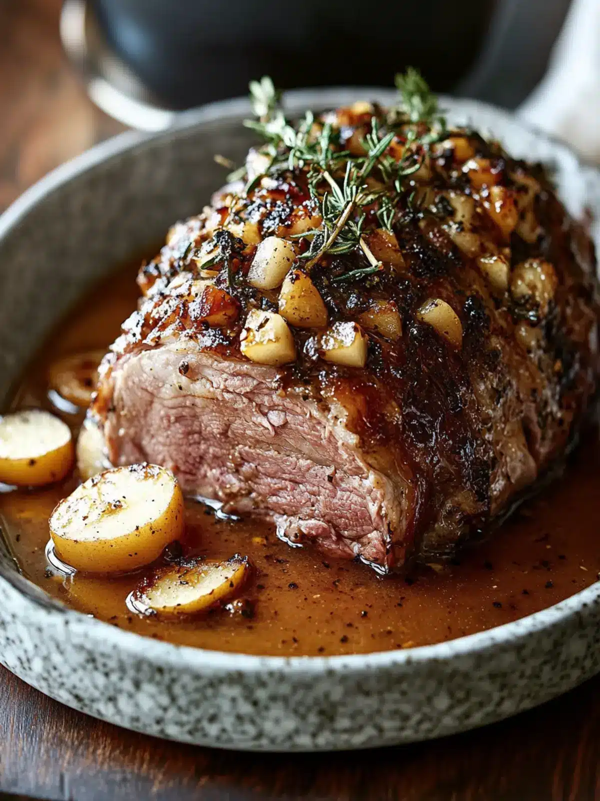 Savory Slow-Roasted Pork Shoulder with Apple Gravy