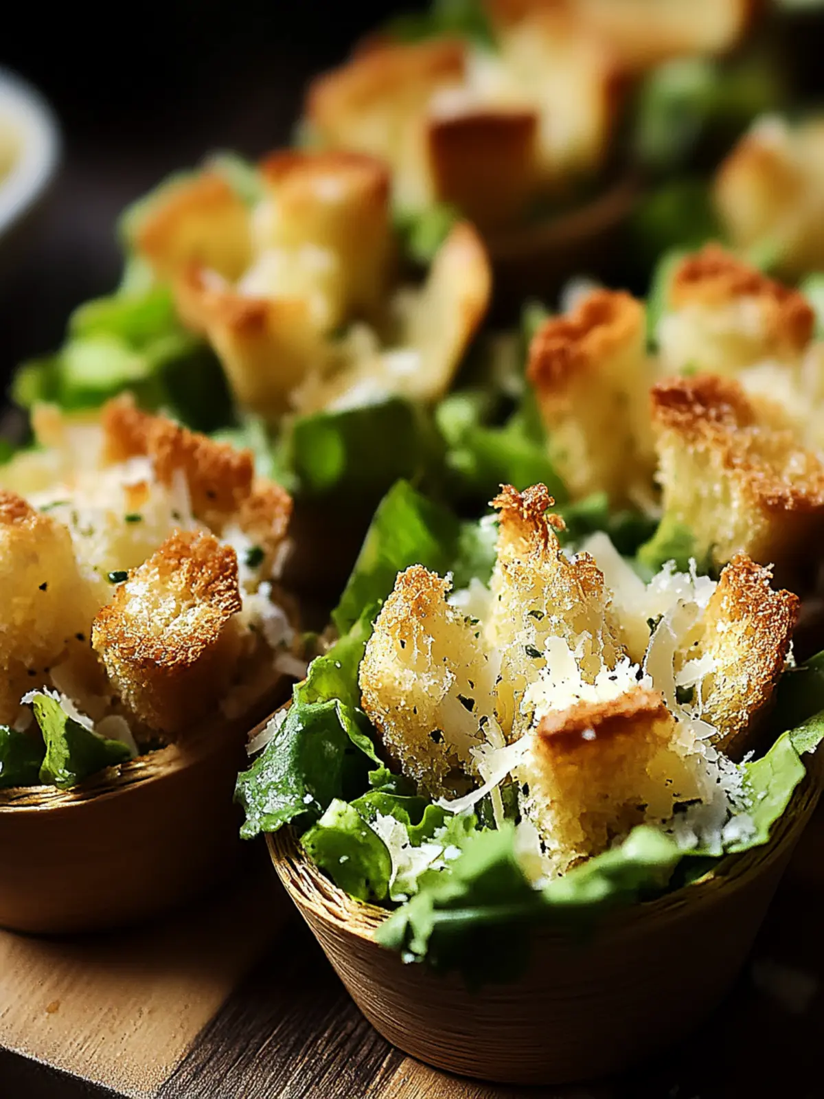Caesar Salad Parmesan Cups