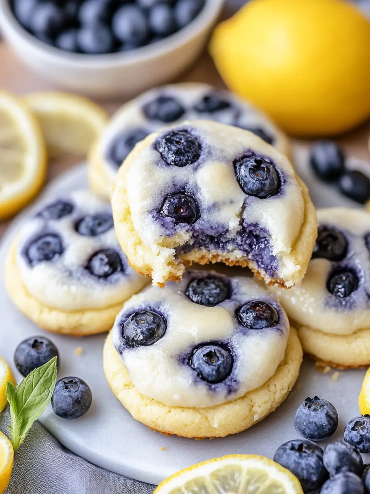 Lemon Blueberry Cheesecake Cookies