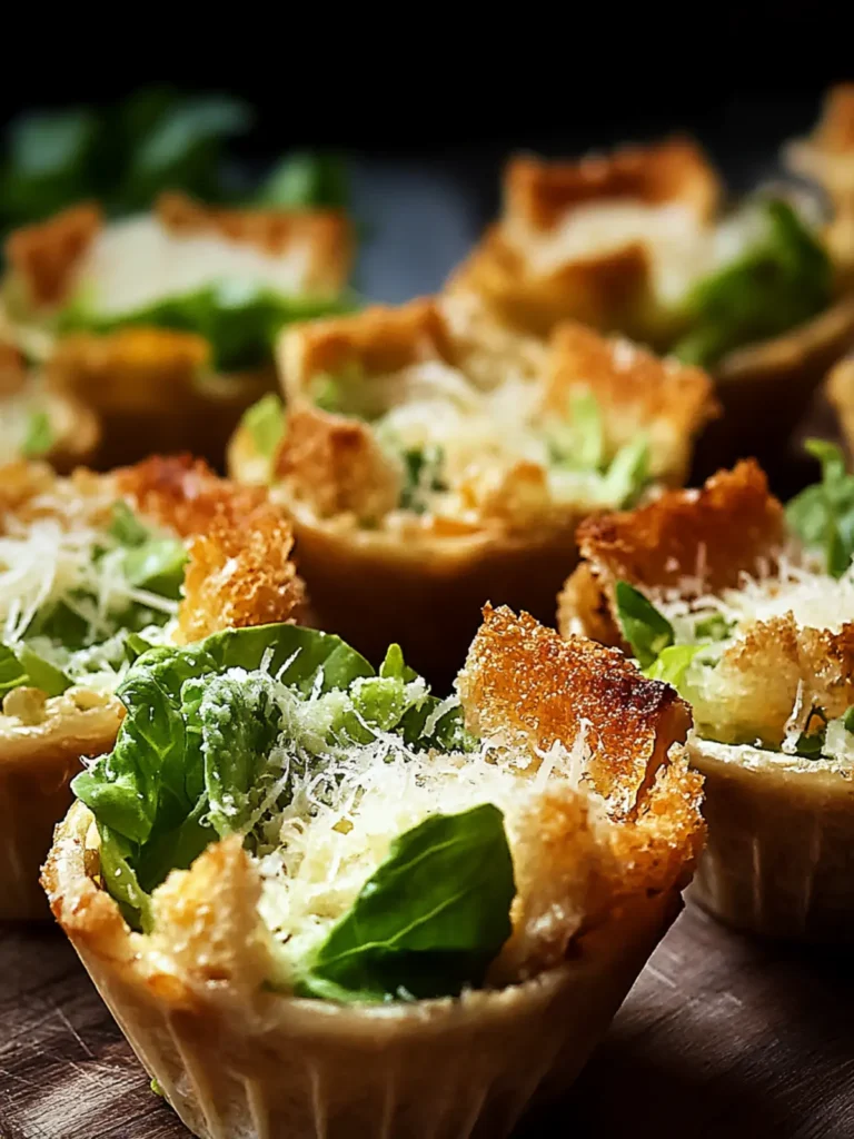 Caesar Salad Parmesan Cups
