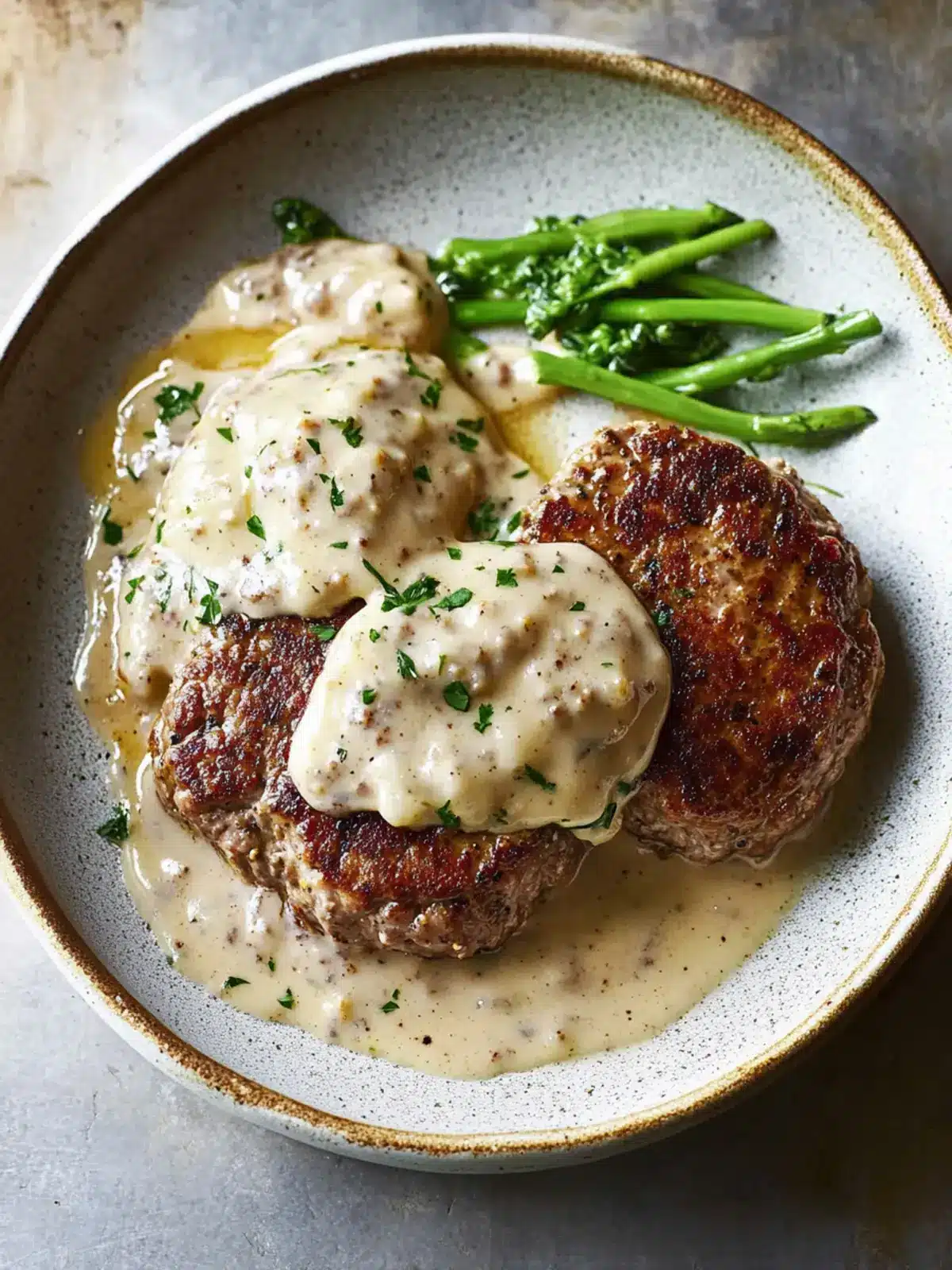 Salisbury Steaks in Horseradish Parmesan Sauce