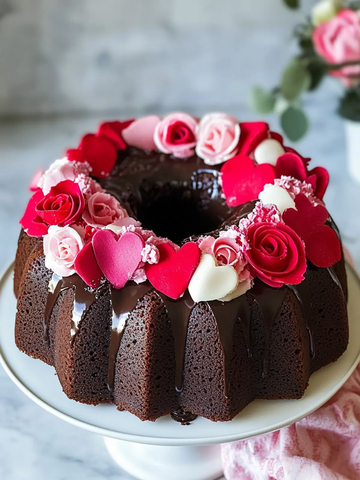 Easy Chocolate Bundt Valentine’s Cake