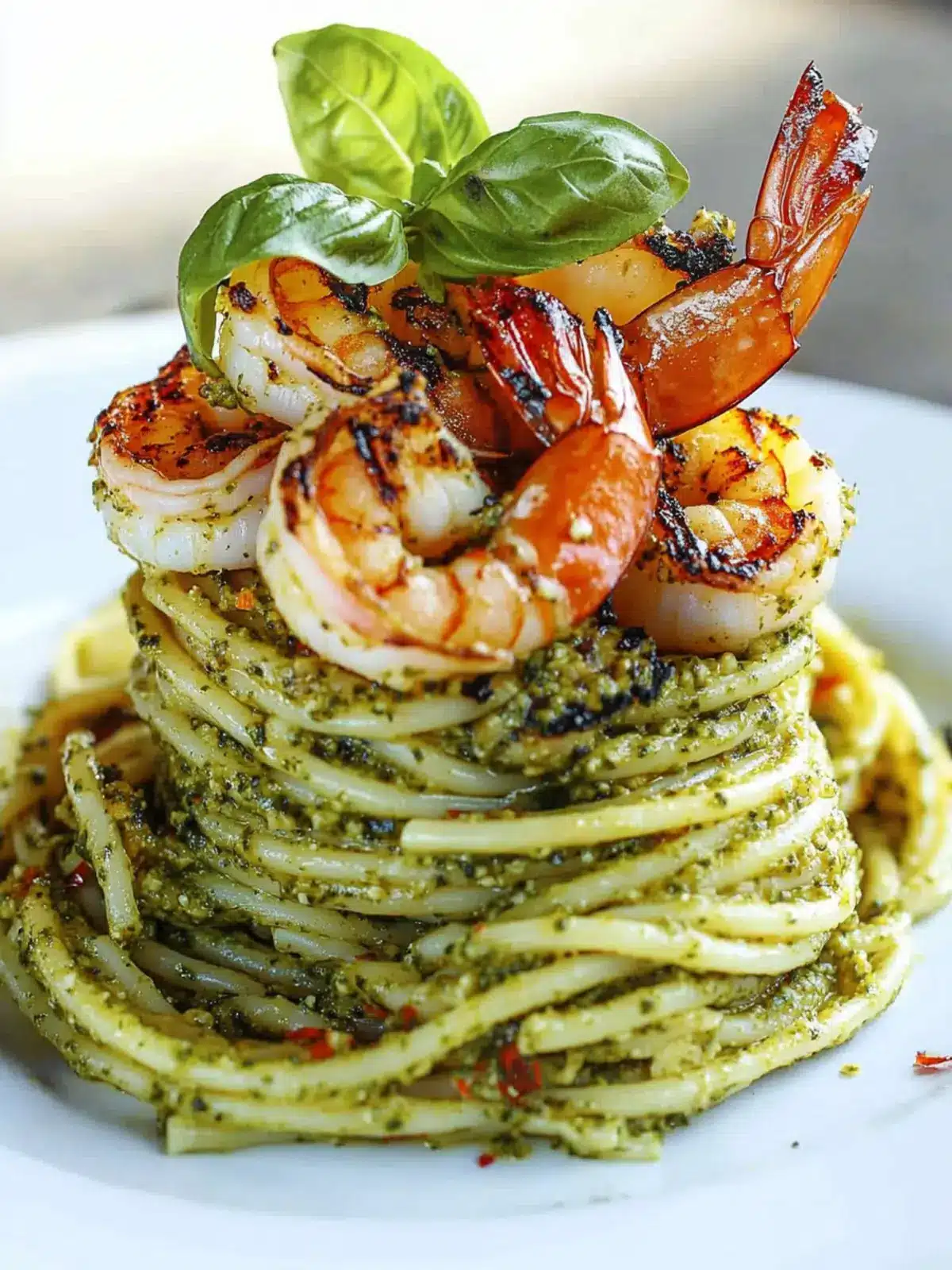 Pesto Pasta and Grilled Shrimp Stack for Effortless Elegance 2 Pesto Pasta and Grilled Shrimp Stack
