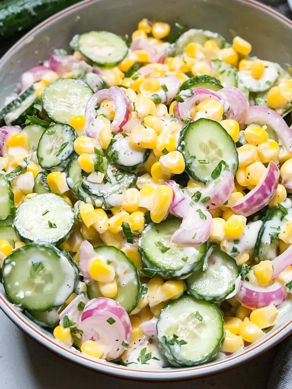 Creamy Corn Cucumber Salad