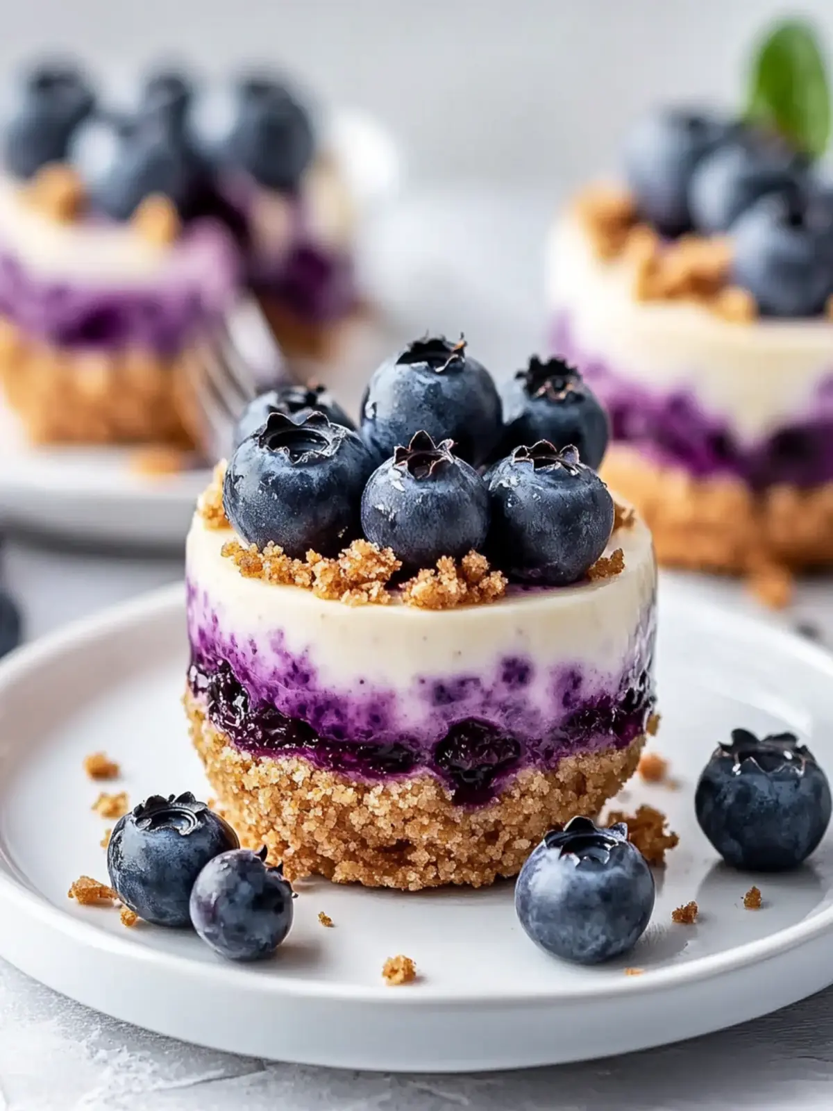 Mini Blueberry Cheesecakes