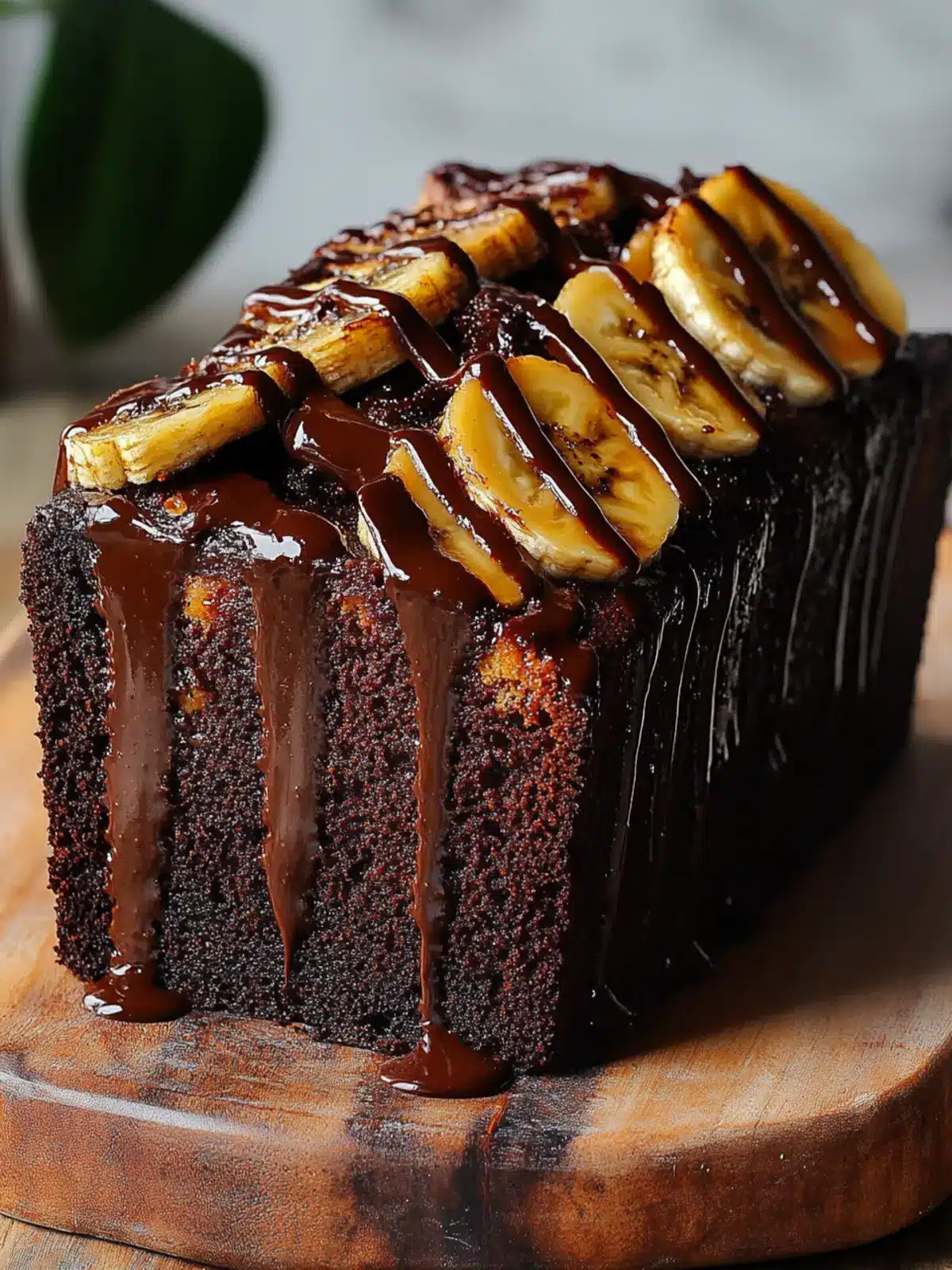 Chocolate & caramelised banana bread