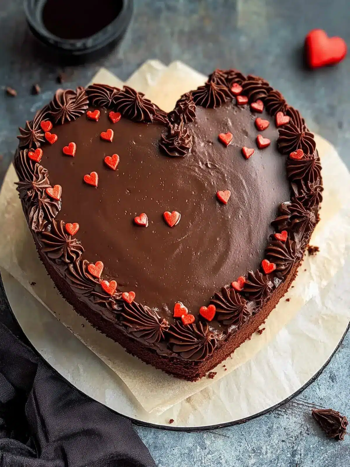 Chocolate Fudge Heart Cake