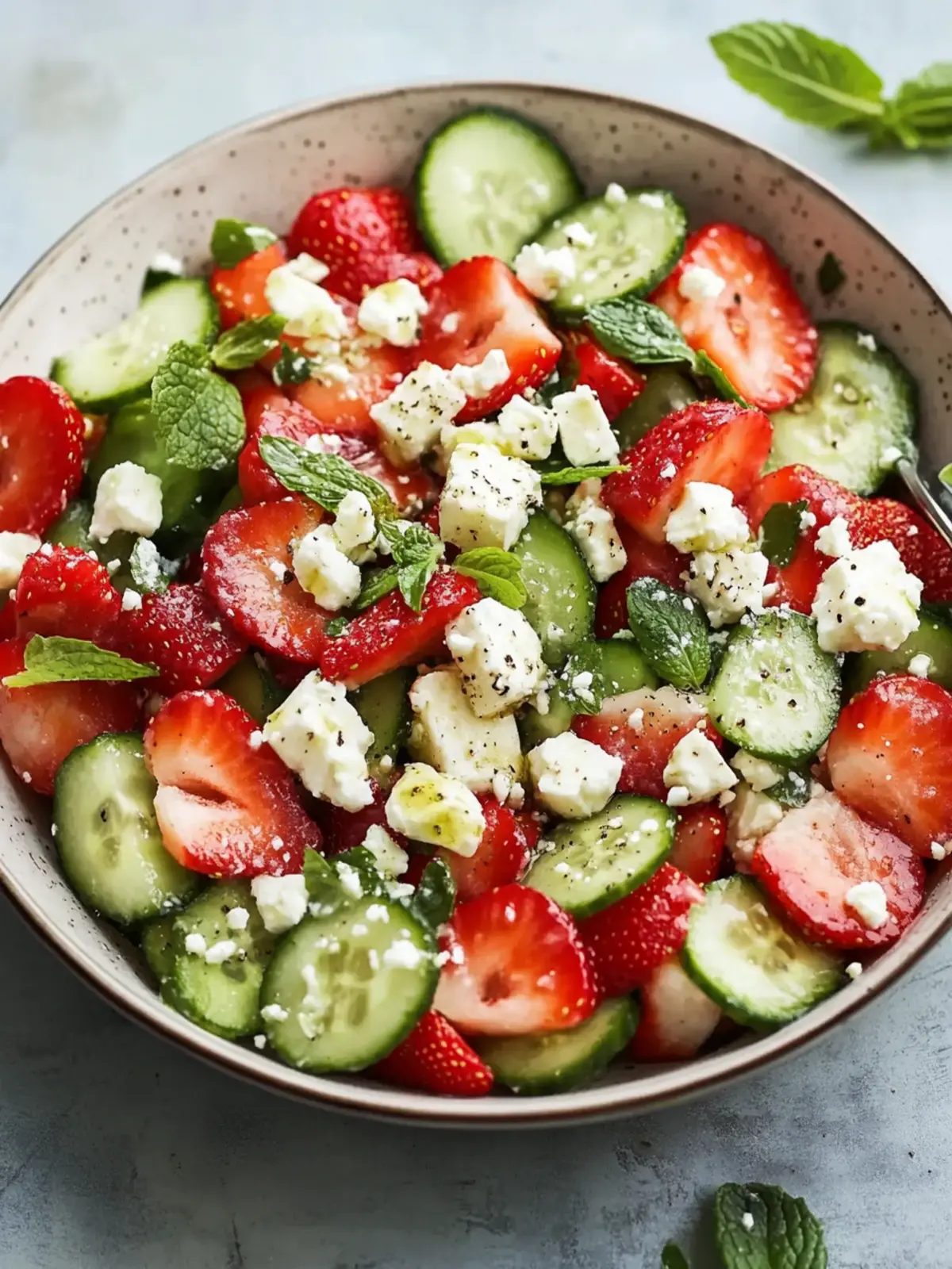 Strawberry Cucumber Salad with Feta (Fresh, Healthy & Easy)