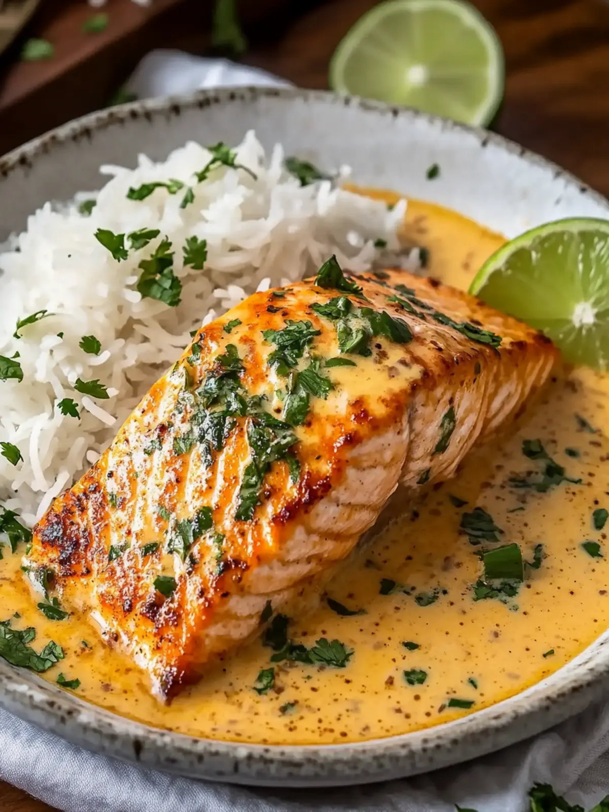 One-Pan Coconut Curry Salmon with Garlic Butter Recipe