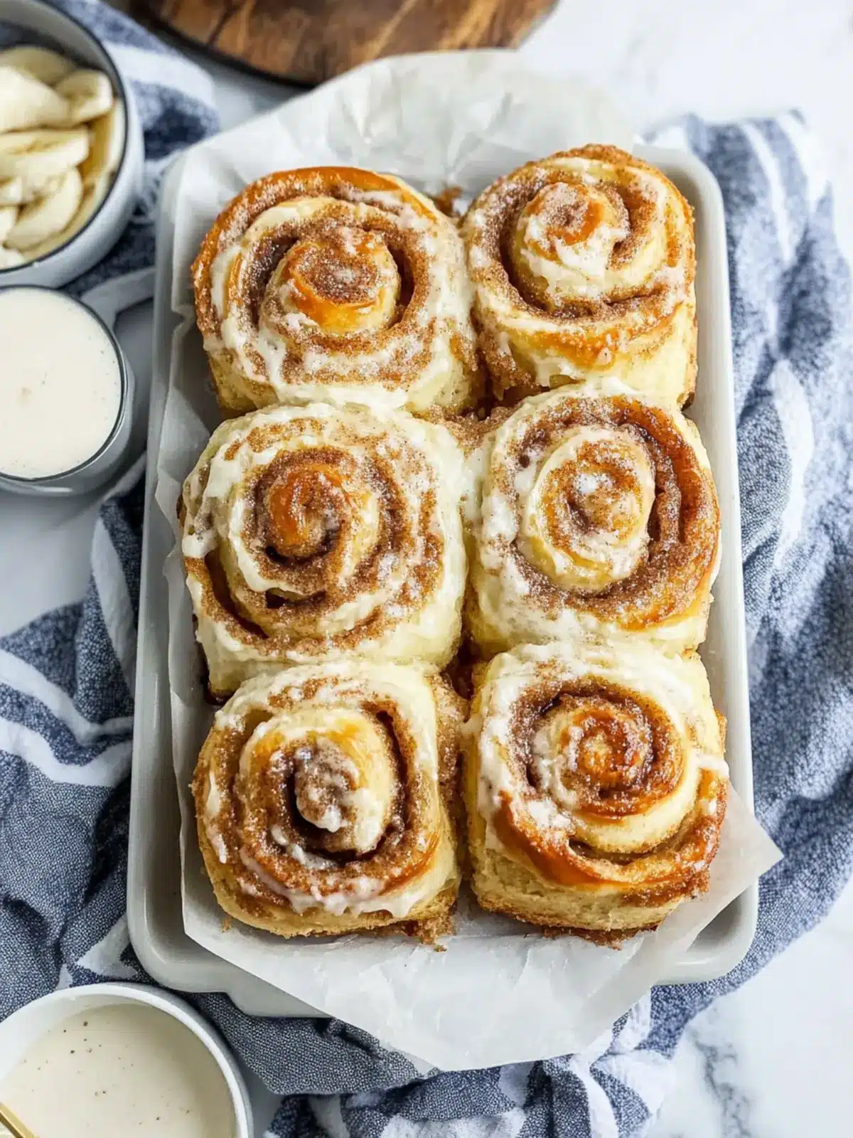 Banana Bread Batter Cinnamon Buns (no knead recipe)