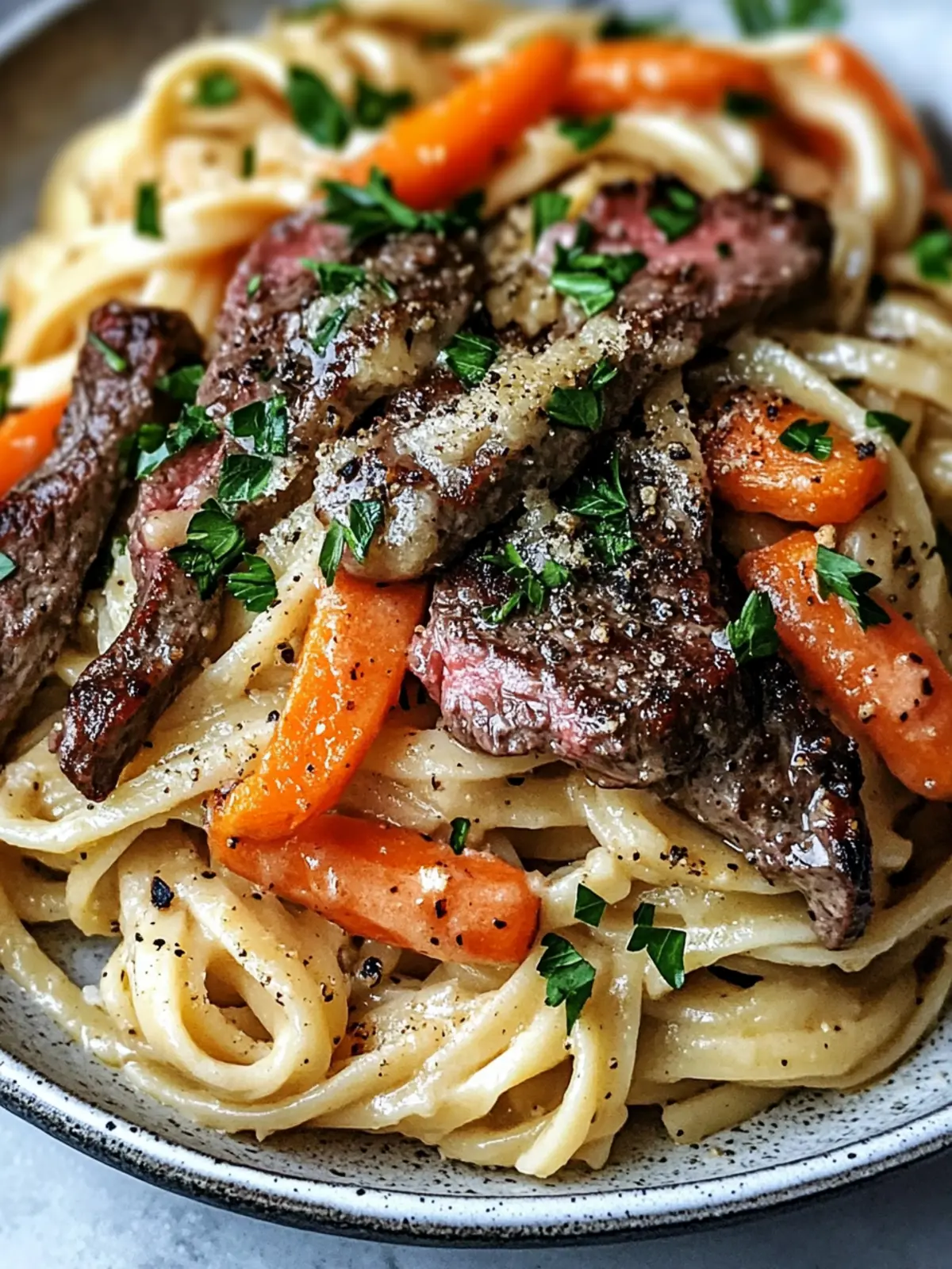 Savory Cowboy Butter Steak Linguine with Roasted Carrots Recipe 4 Cowboy Butter Steak Linguine with Roasted Carrots & Parsley Recipe