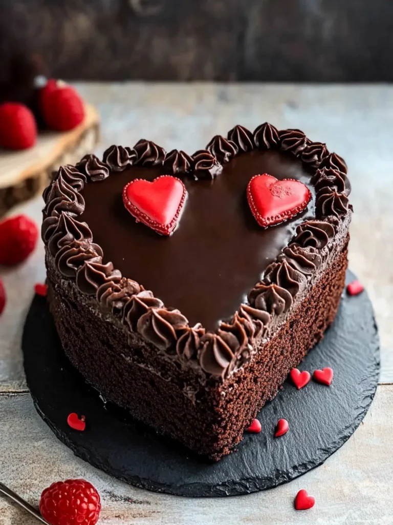 Chocolate Fudge Heart Cake
