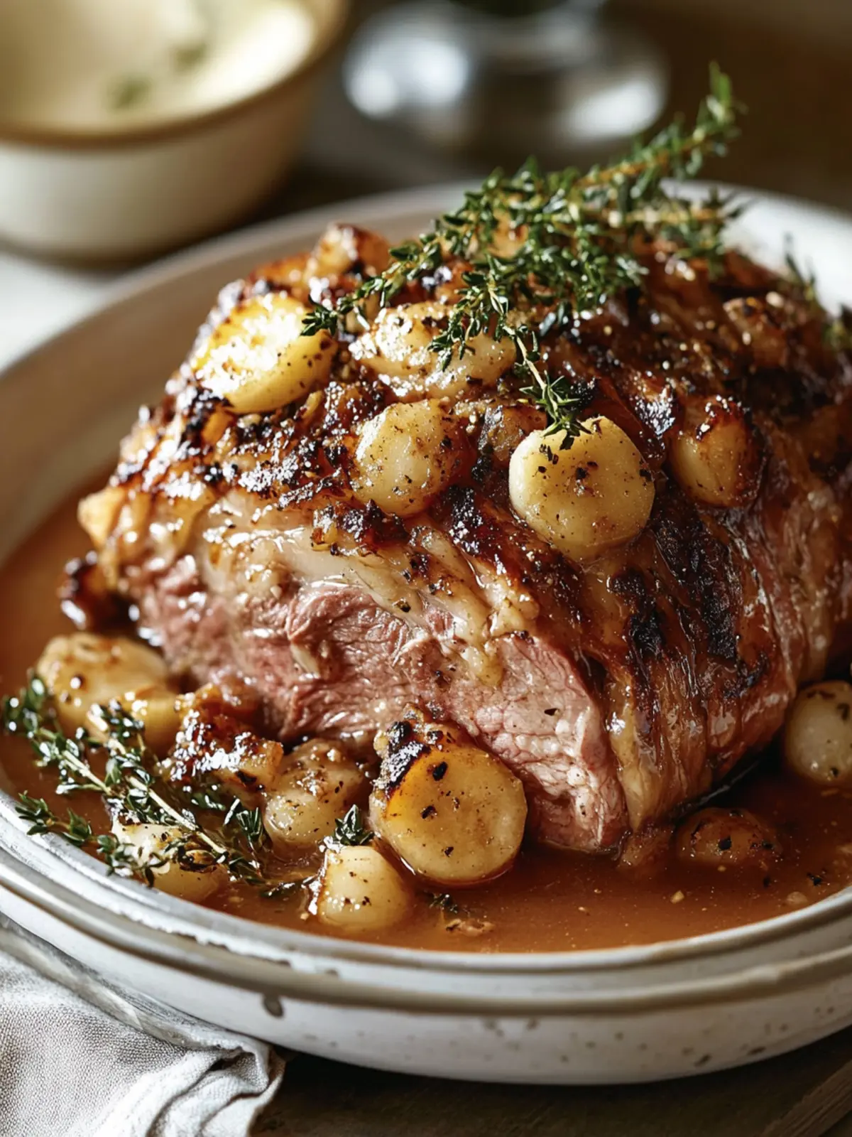 Savory Slow-Roasted Pork Shoulder with Apple Gravy