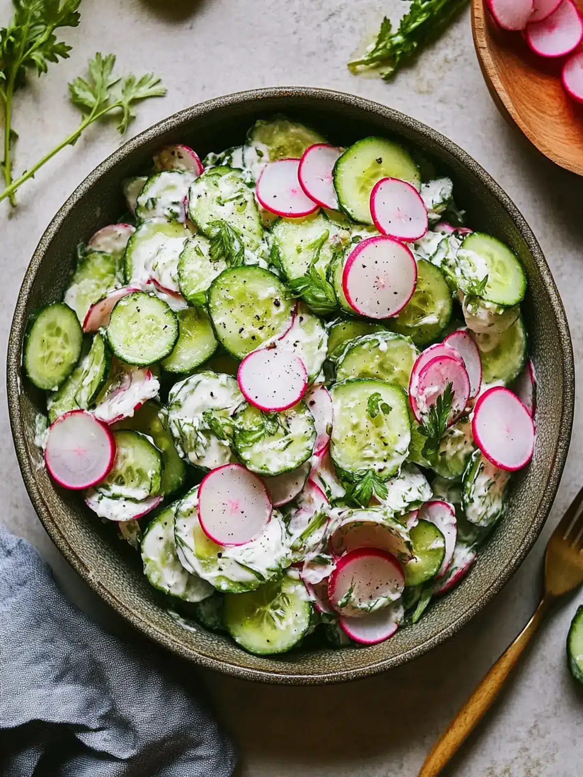 Creamy Cucumber Radish Salad: Quick, Fresh, and Deliciously Easy 2 Creamy Cucumber Radish Salad