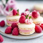 Rose Raspberry Macarons
