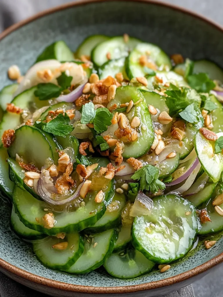 Refreshing Miso Cucumber Salad with Crispy Shallots Delights!