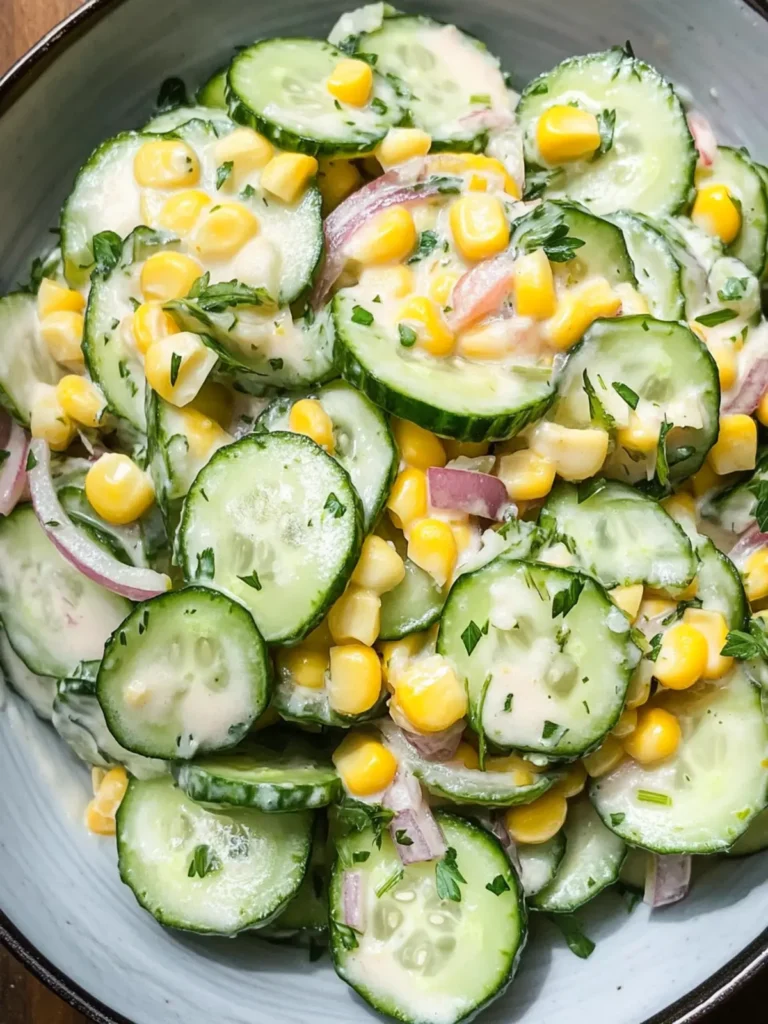 Creamy Corn Cucumber Salad