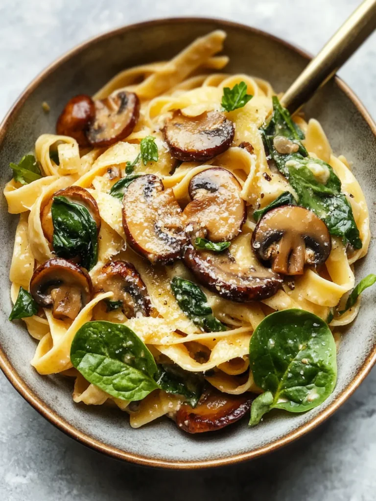 Easy Mushroom Spinach Pasta