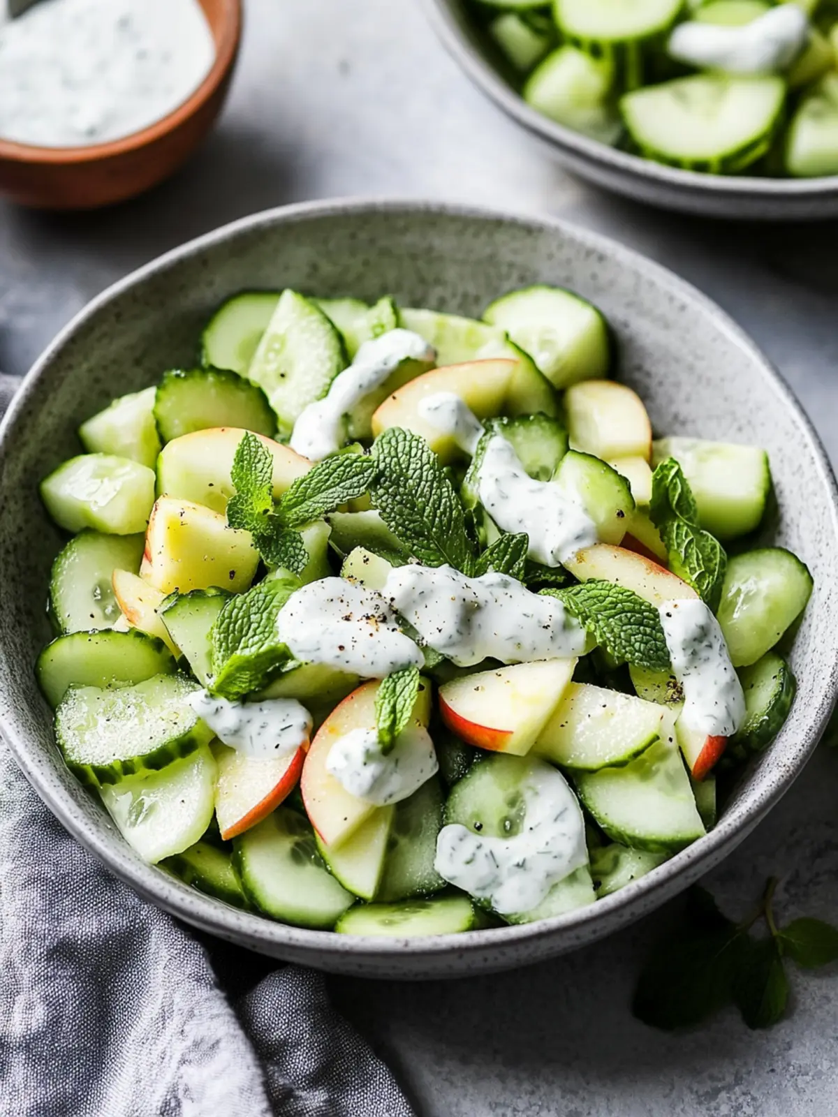 Refreshing Apple Cucumber Salad With Mint Yogurt Dressing Delight 5 Apple Cucumber Salad With Mint Yogurt Dressing