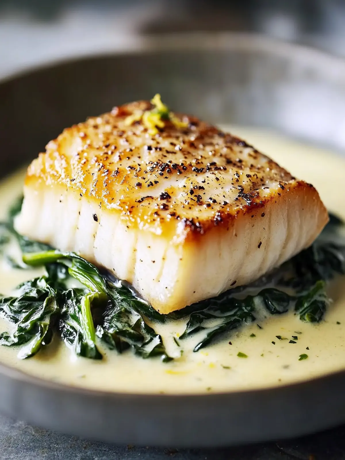 Lemon-Garlic Sea Bass with Creamed Spinach Recipe to Impress 2 Lemon-Garlic Sea Bass with Creamed Spinach Recipe