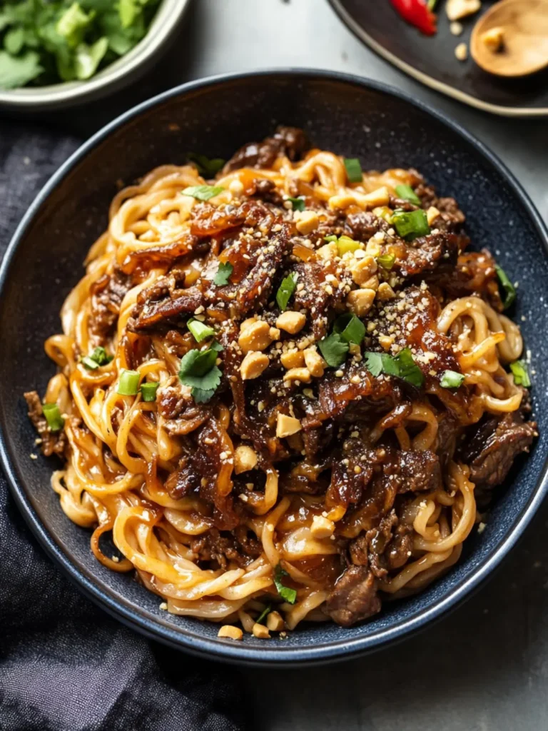Caramelized Beef and Peanut Noodles