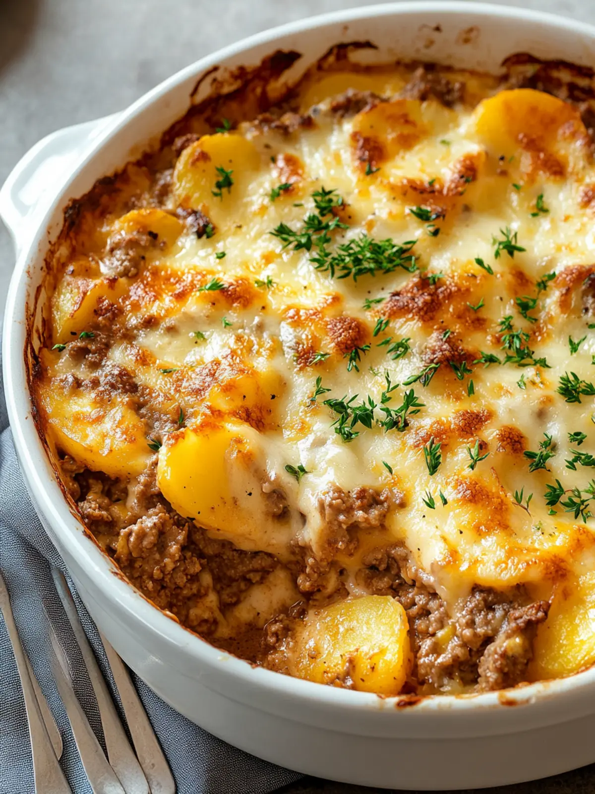Hobo Casserole (Ground Beef Recipe)A Cozy, One-Dish Classic Packed with Layers of Beef, Potatoes, and Cheese